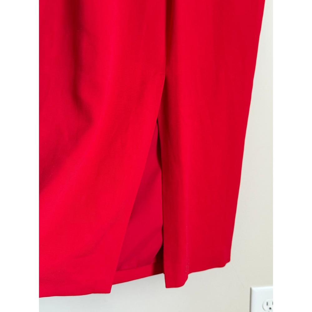 Cushnie Et Ochs Midi Dress Womens 2 Red Draped Cutout Neckline Sheath - Picture 6 of 11